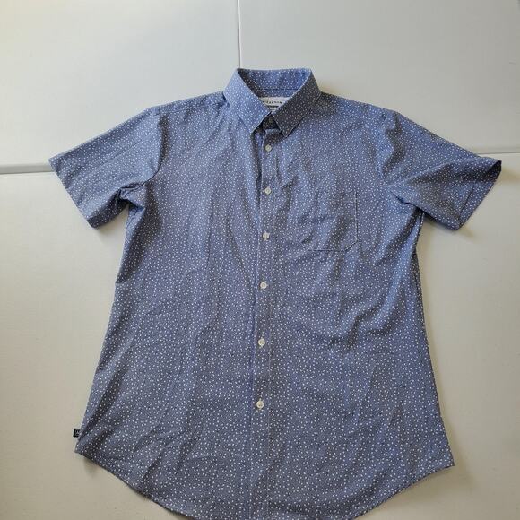 Mizzen+Main Leeward Shirt Mens Large Blue Short Sleeve Trim Fit Performance - Picture 2 of 10
